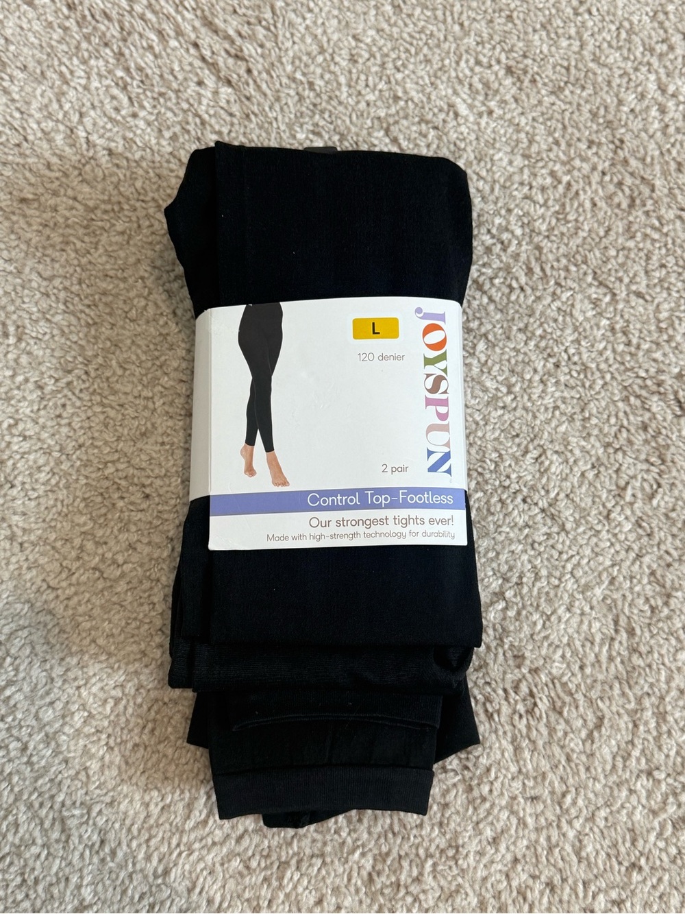 Nwt Joyspun Control Top Footless women Tights - Black set large